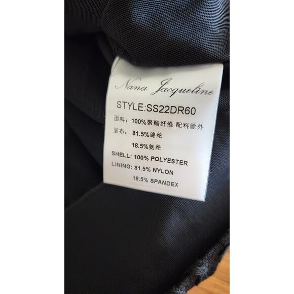 Nana Jacqueline Franca LBD Stretch Mini Dress Rhinestone On Strap Large NWT $368 - Picture 16 of 16